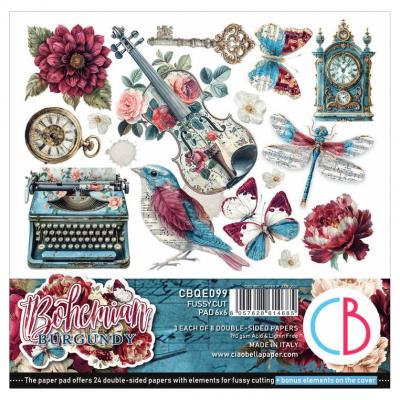 Ciao Bella Bohemian Burgundy - Fussy Cut Pad